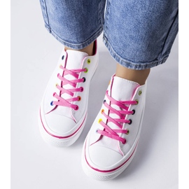 Zapatillas con plataforma blancas y rosas de Bois blanco 2