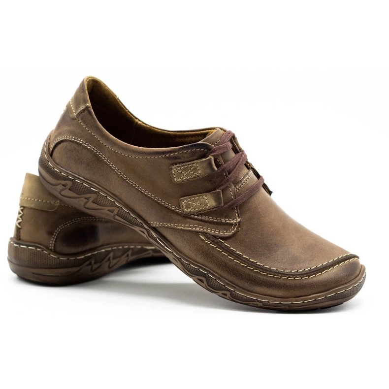KOMODO Zapatos de piel para hombre 583 Marrón 4