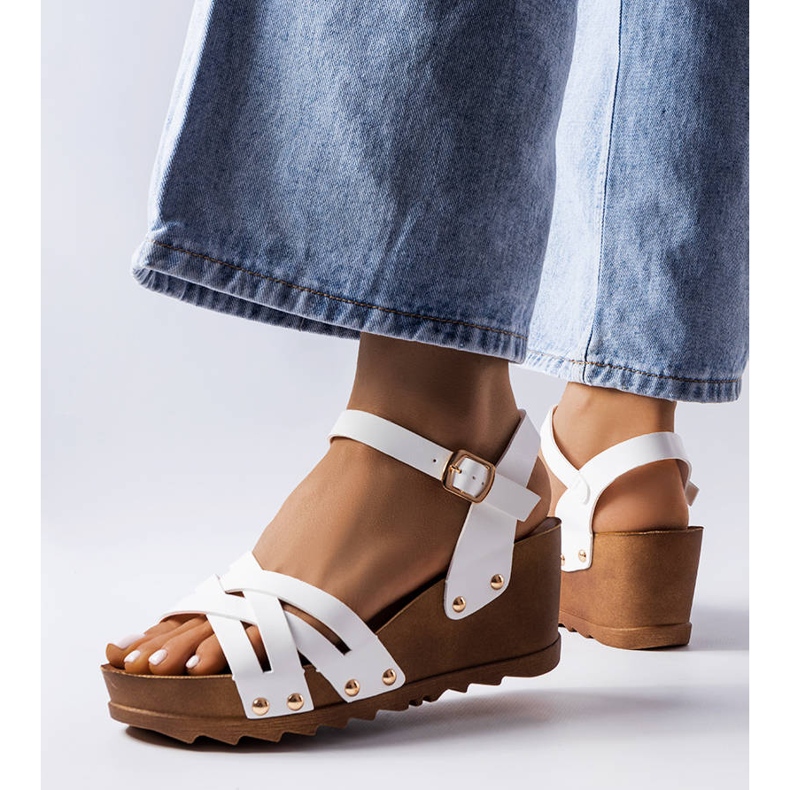 BM Sandalias de cuña blancas de Audric blanco 1