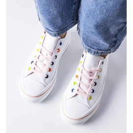 Zapatillas con plataforma blancas y rosas de Bois blanco 2