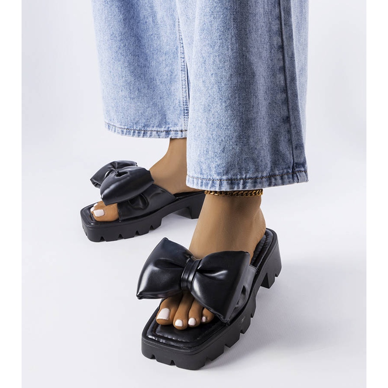 Seastar Chanclas negras con suela tractor de Bossé negro 1