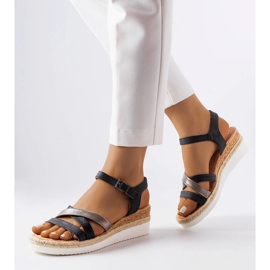 Sandalias de cuña negras de Ridenour. negro 1 Sandalias de cuña negras de Ridenour. negro 1