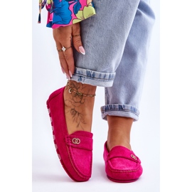 Mocasines Castelo De Ante Fucsia Sin Cordones rosado 1