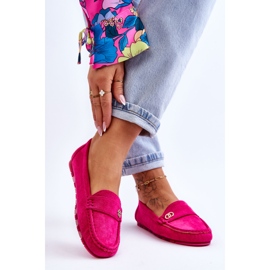 Mocasines Castelo De Ante Fucsia Sin Cordones rosa 2