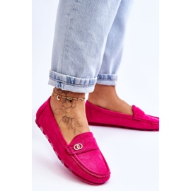 Mocasines Castelo De Ante Fucsia Sin Cordones rosado 3