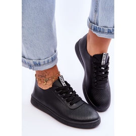 Sneakers Mujer Cordones Calados Negro Carinel blanco 3