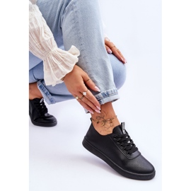 Sneakers Mujer Cordones Calados Negro Carinel blanco 4