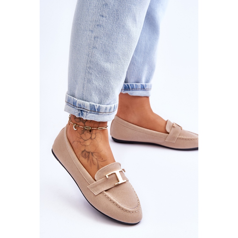 Mocasines clásicos sin cordones Carly en beige claro 2 Mocasines clásicos sin cordones Carly en beige claro 2