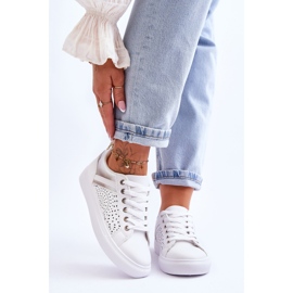 Zapatillas Deportivas Clásicas Con Patrón Calado Blanco Y Plata Happier 1 Zapatillas Deportivas Clásicas Con Patrón Calado Blanco Y Plata Happier 1