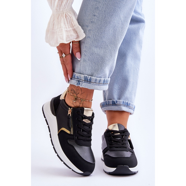 PG1 Deportivas De Mujer Con Cremallera Negras Larisa negro 1