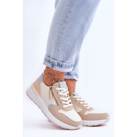 PG1 Deportivas Mujer Con Cremallera Beige Larisa 7
