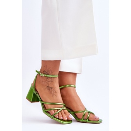 Sandalias de tacón alto Felisa Green de moda verde 8