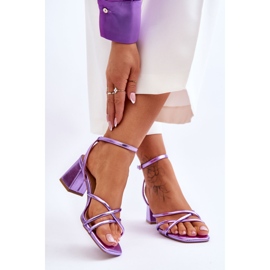 Sandalias Felisa violeta de moda con tacón alto púrpura 2