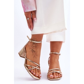 FB2 Sandalias de tacón alto Felisa doradas de moda dorado 2