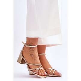 FB2 Sandalias de tacón alto Felisa doradas de moda dorado 1