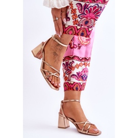 FB2 Sandalias de tacón alto de oro rosa Felisa de moda dorado 5