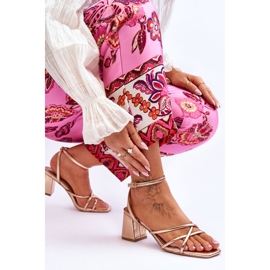 FB2 Sandalias de tacón alto de oro rosa Felisa de moda dorado 6