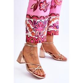 FB2 Sandalias de tacón alto de oro rosa Felisa de moda dorado 3