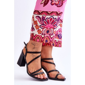 Sandalias Tacón Florentina Cuero Negro 6