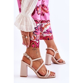 Sandalias Tacón Florentina Piel Beige 2