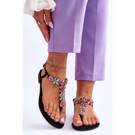 Chanclas De Ante Con Piedras Frency Negro 1