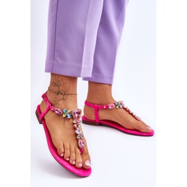 FB2 Chanclas De Ante Rosa Con Piedras Frency rosado 3