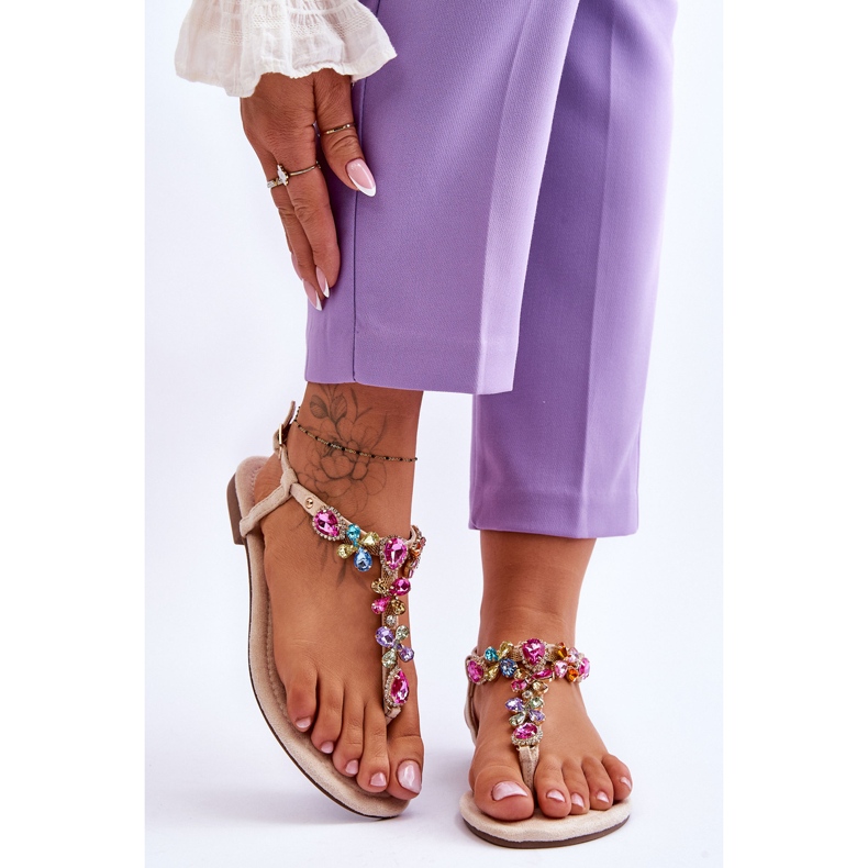 Chanclas De Ante Piedras Frency Beige 1