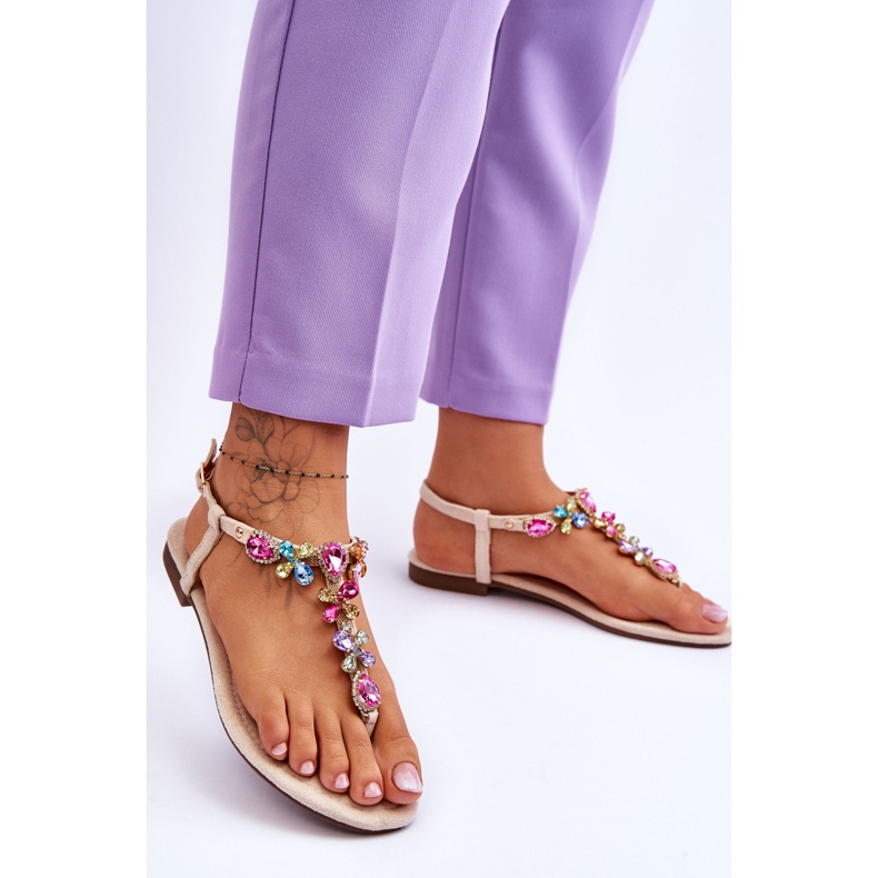 Chanclas De Ante Piedras Frency Beige 2