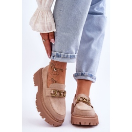 Mocasines Mujer Ante Plataforma Beige Larey 1
