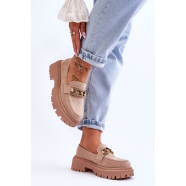 Mocasines Mujer Ante Plataforma Beige Larey 5
