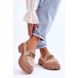 Mocasines Mujer Ante Plataforma Beige Larey 2