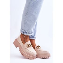 Mocasines Mujer Plataforma Ante Beige Claro Larey 7
