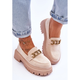 Mocasines Mujer Plataforma Ante Beige Claro Larey 3