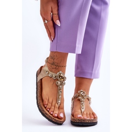 Chanclas Sandalias Sobre Corcho Plataforma Naomi Dorada dorado 1