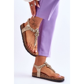 Chanclas Sandalias Sobre Corcho Plataforma Naomi Dorada dorado 5
