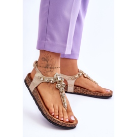 Chanclas Sandalias Sobre Corcho Plataforma Naomi Dorada dorado 3