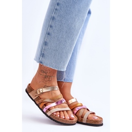 FB2 Pantuflas De Mujer Con Plataforma Y Rayas De Trébol Dorado 8