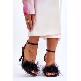 FB2 Sandalias De Mujer Con Plumas Tiffany Negras negro 1