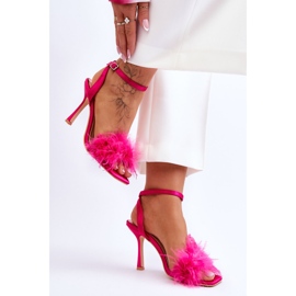 FB2 Sandalias de plumas Tiffany fucsia para mujer rosado 3
