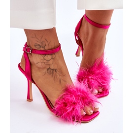 FB2 Sandalias de plumas Tiffany fucsia para mujer rosado 4