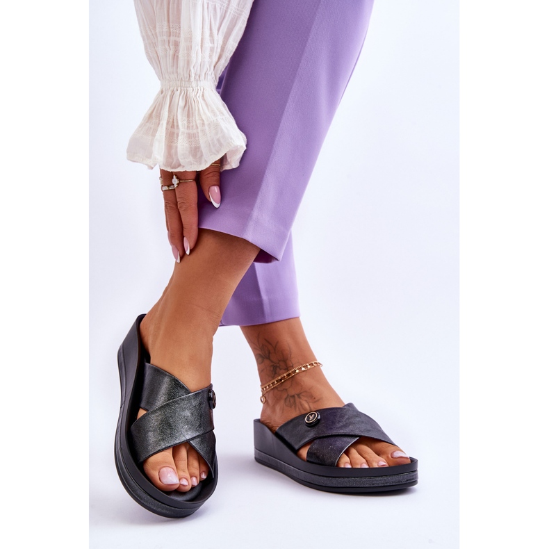 Vinceza Pantuflas De Mujer Con Plataforma Y Adorno Negro Brooklyn 2