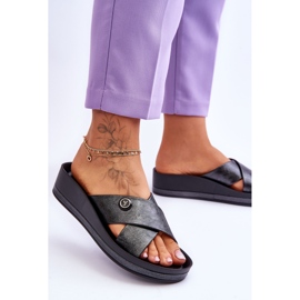 Vinceza Pantuflas De Mujer Con Plataforma Y Adorno Negro Brooklyn 3