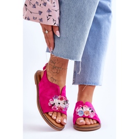 Vinceza Sandalias De Mujer Fucsia Mersea Stoned Suede rosado 1