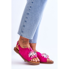 Vinceza Sandalias De Mujer Fucsia Mersea Stoned Suede rosado 7