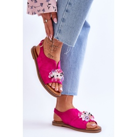 Vinceza Sandalias De Mujer Fucsia Mersea Stoned Suede rosado 4