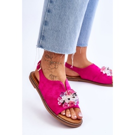 Vinceza Sandalias De Mujer Fucsia Mersea Stoned Suede rosado 3