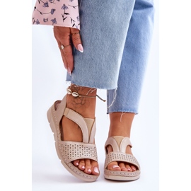 Vinceza Sandalias Lora de mujer en piel beige 1