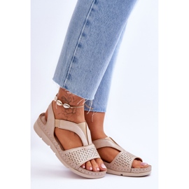 Vinceza Sandalias Lora de mujer en piel beige 6