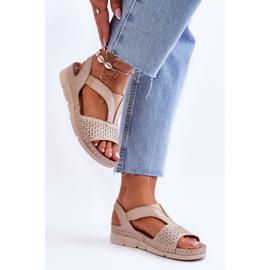 Vinceza Sandalias Lora de mujer en piel beige 4
