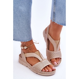 Vinceza Sandalias Lora de mujer en piel beige 3